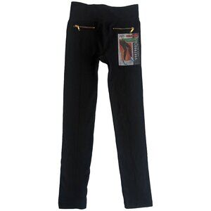 Black High-Waist Zip Pocket Girls Leggings L/XL(12/18)